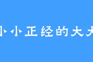 小小正经的大大