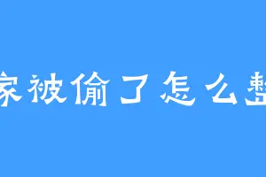 家被偷了怎么整