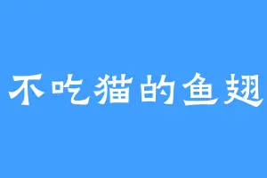 不吃猫的鱼翅