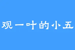 观一叶的小五